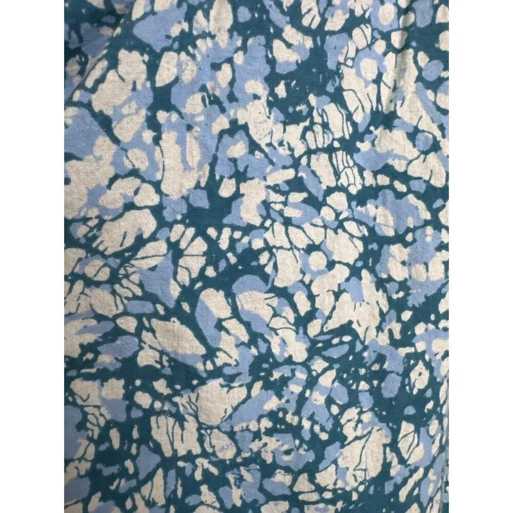 House of Harlow 1960 Blue Cotton Puff Sleeve cottagecore boho Mini Dress XL